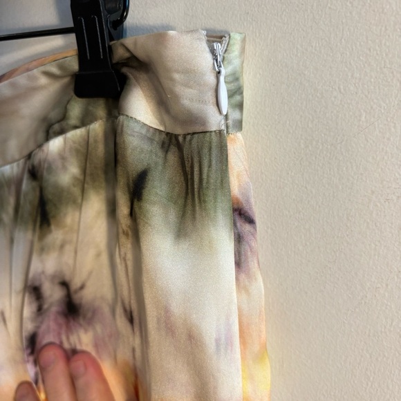 ZARA Sz L Tie Dye Trousers Flare Satin Slinky Flowy Hippie Festival Vibes NEW - Picture 4 of 11